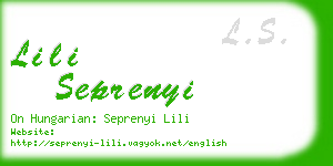 lili seprenyi business card